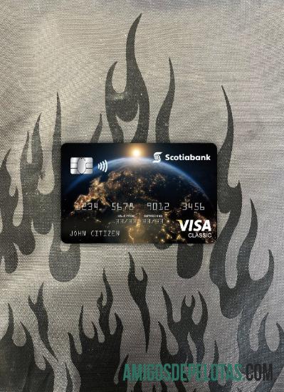 Frente do Photolook do cartão Visa Classic de Hong Kong Scotiabank exemplo